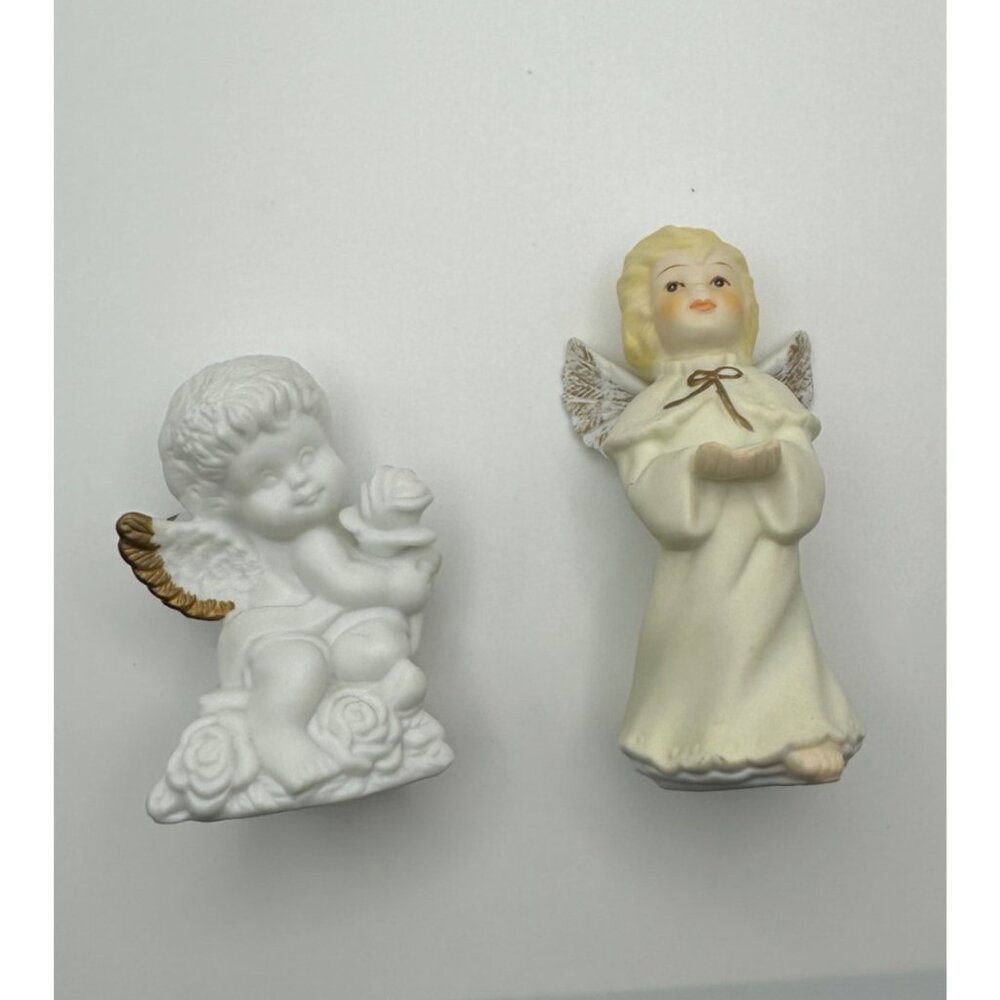 Set Of 2 Angel Figurines Cherub & Standing Angel Decorative Collectibles